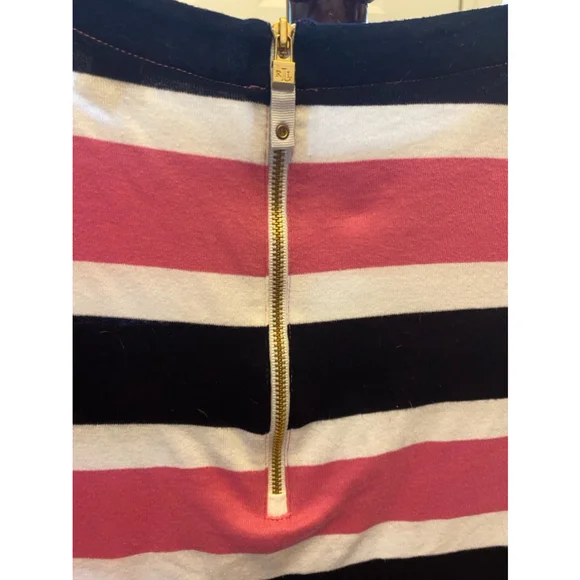 Ralph Lauren pink black & white striped top size L - Picture 4 of 5